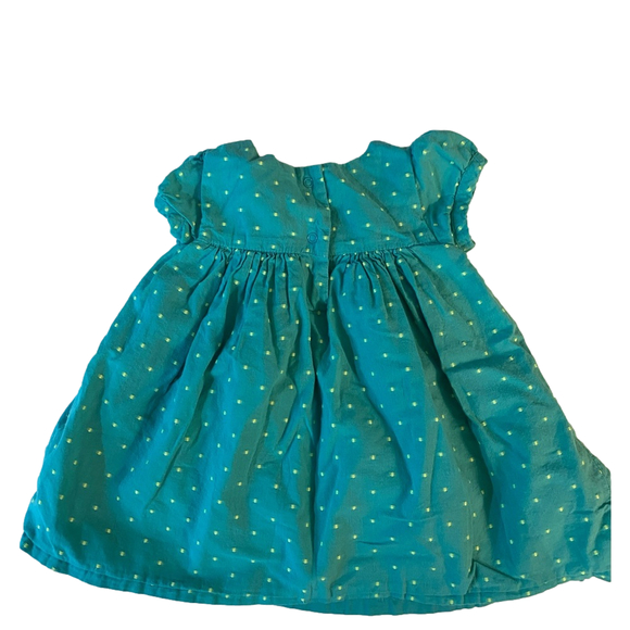 Gymboree TINY TEAL 6-12 M Short Sleeve Dress w/Yellow Knots - Picture 4 of 4